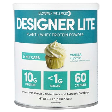 Протеиновый порошок Designer Wellness Designer Lite Plant Whey, вкус Vanilla Cupcake, 256 г