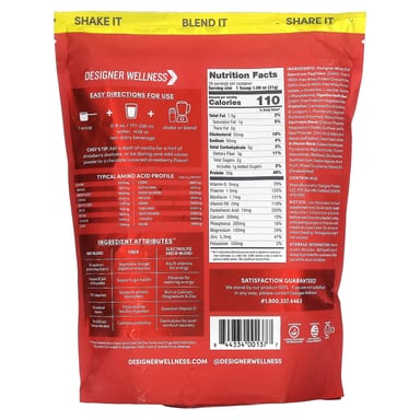 Протеиновый порошок Designer Wellness Designer Whey Natural 100% Whey, вкус Summer Strawberry, 908 г