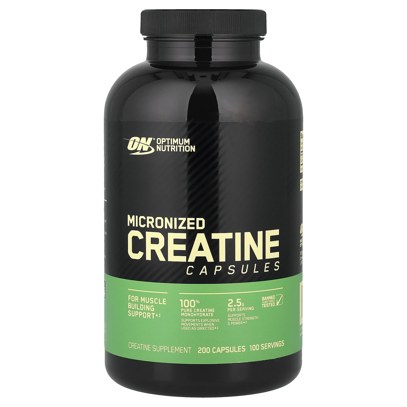 Креатин Optimum Nutrition Micronized Capsules, 1.25 г, 200 капсул