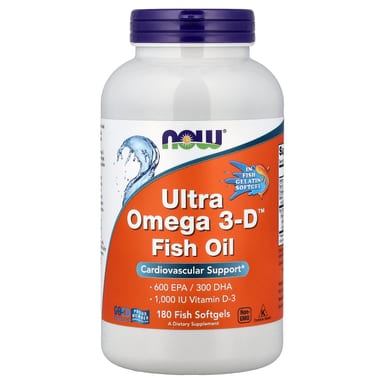 Рыбий жир NOW Foods Ultra Omega 3-D™ 180 Fish, мягкие капсулы