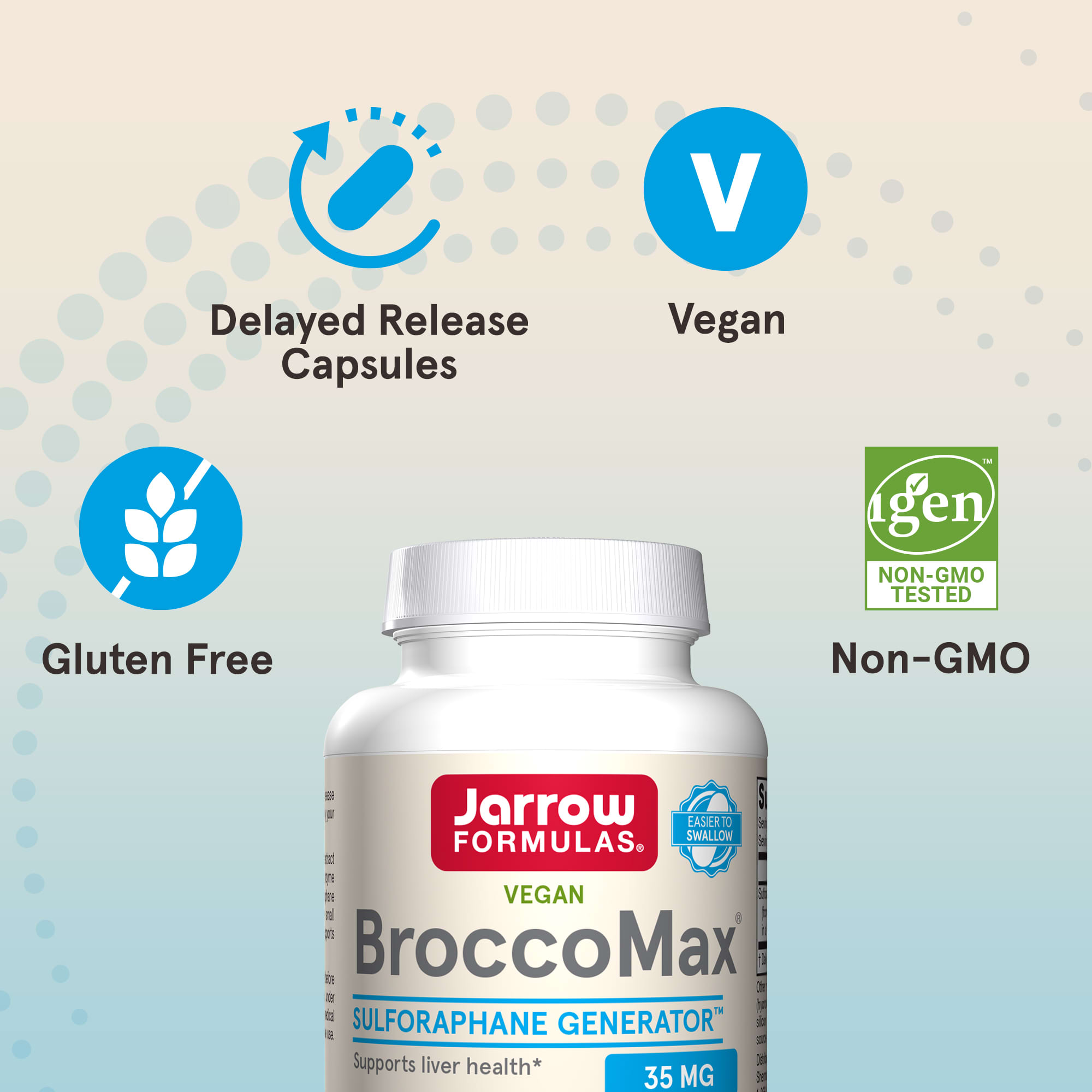 Сульфорафан / брокколи BroccoMax Jarrow Formulas Vegan, 17.5 мг, 120 растительных капсул — фото 6