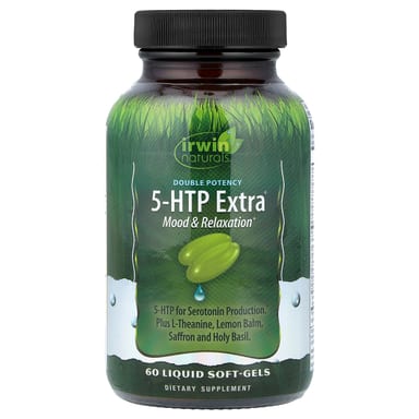 5-HTP Irwin Naturals Double Potency 5-HTP Extra®, 60 мягких капсул