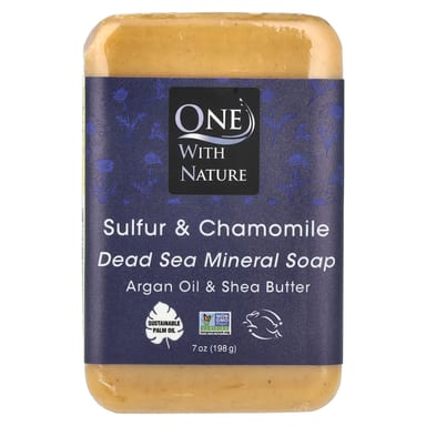 Минерал One with Nature Dead Sea Bar Soap Sulfur & Chamomile, 198 г