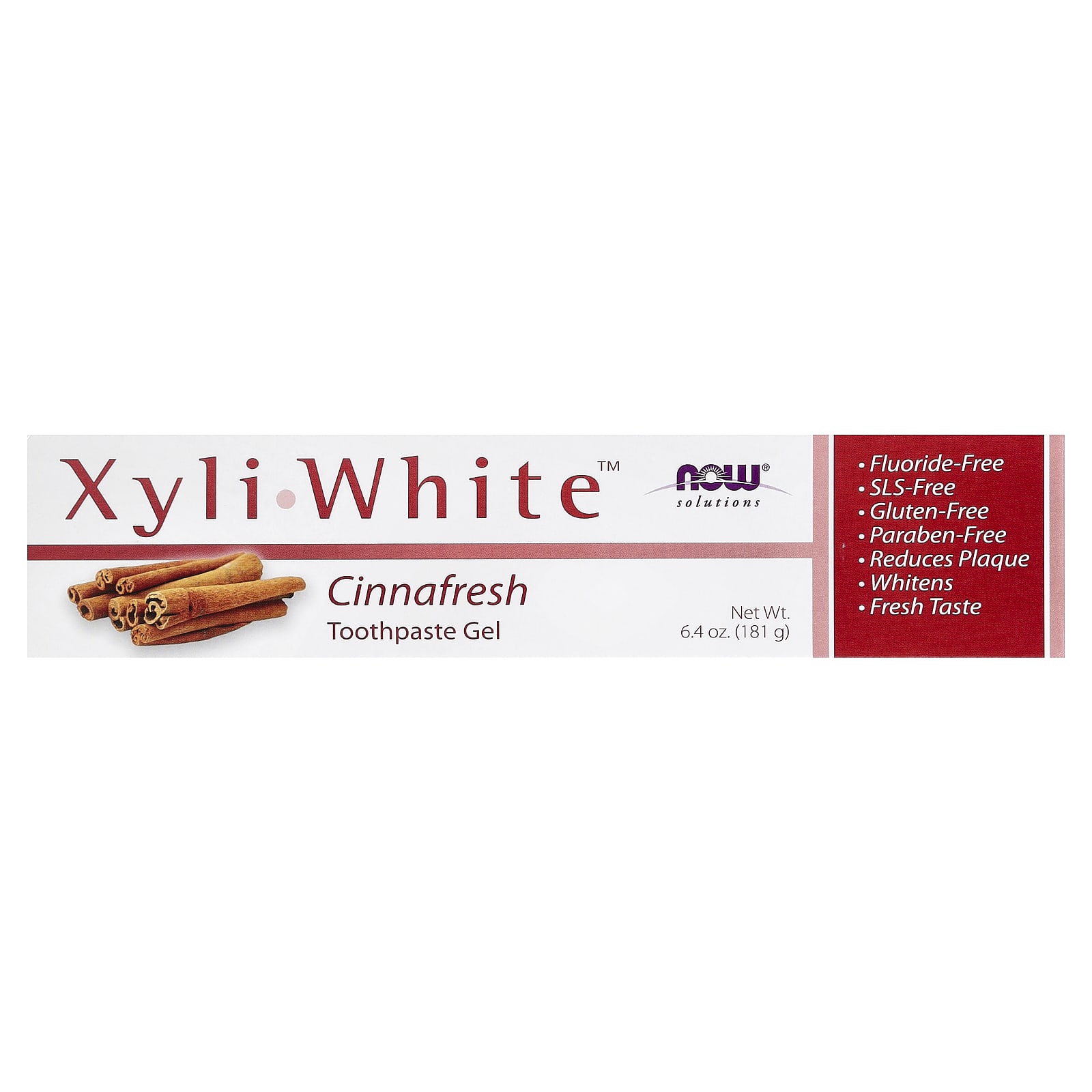 Зубная паста NOW Foods XyliWhite™ Gel, оттенок Cinnafresh, 181 г, гель — фото 2