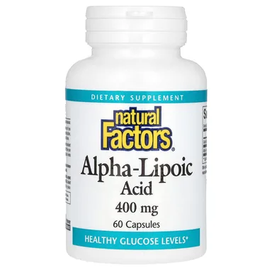 Фото товара: Альфа-липоевая кислота Natural Factors Alpha-Lipoic Acid, 400 мг, 60 капсул