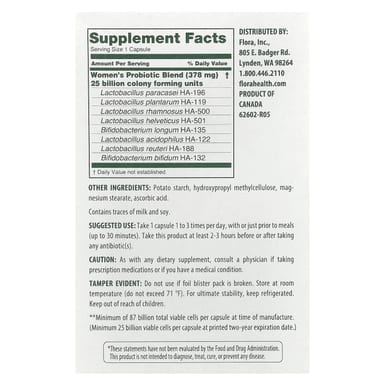 Пробиотик Flora Women's Care, 87 млрд КОЕ, 30 растительных капсул