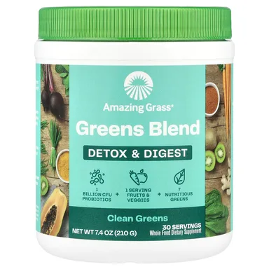 Фото товара: Зеленый комплекс Amazing Grass Detox & Digest Clean Greens, 210 г