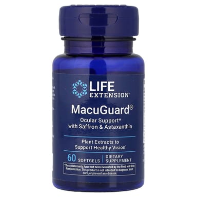 Астаксантин Life Extension MacuGuard® Ocular Support with Saffron &, 60 мягких капсул