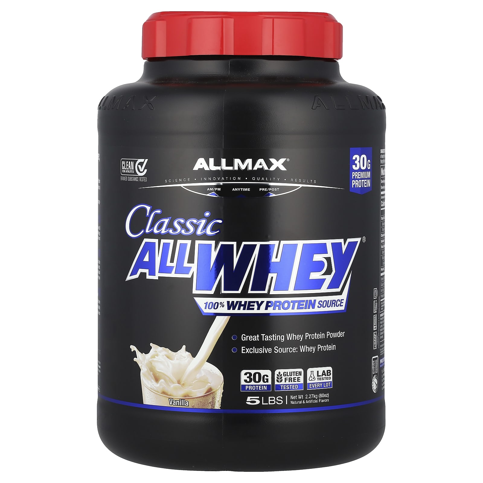 Сывороточный протеин ALLMAX CLASSIC ALLWHEY® 100% Source, вкус Vanilla, 2.27 кг