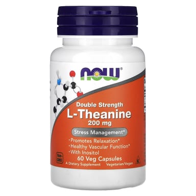 L-теанин NOW Foods L-Theanine, 60 растительных капсул