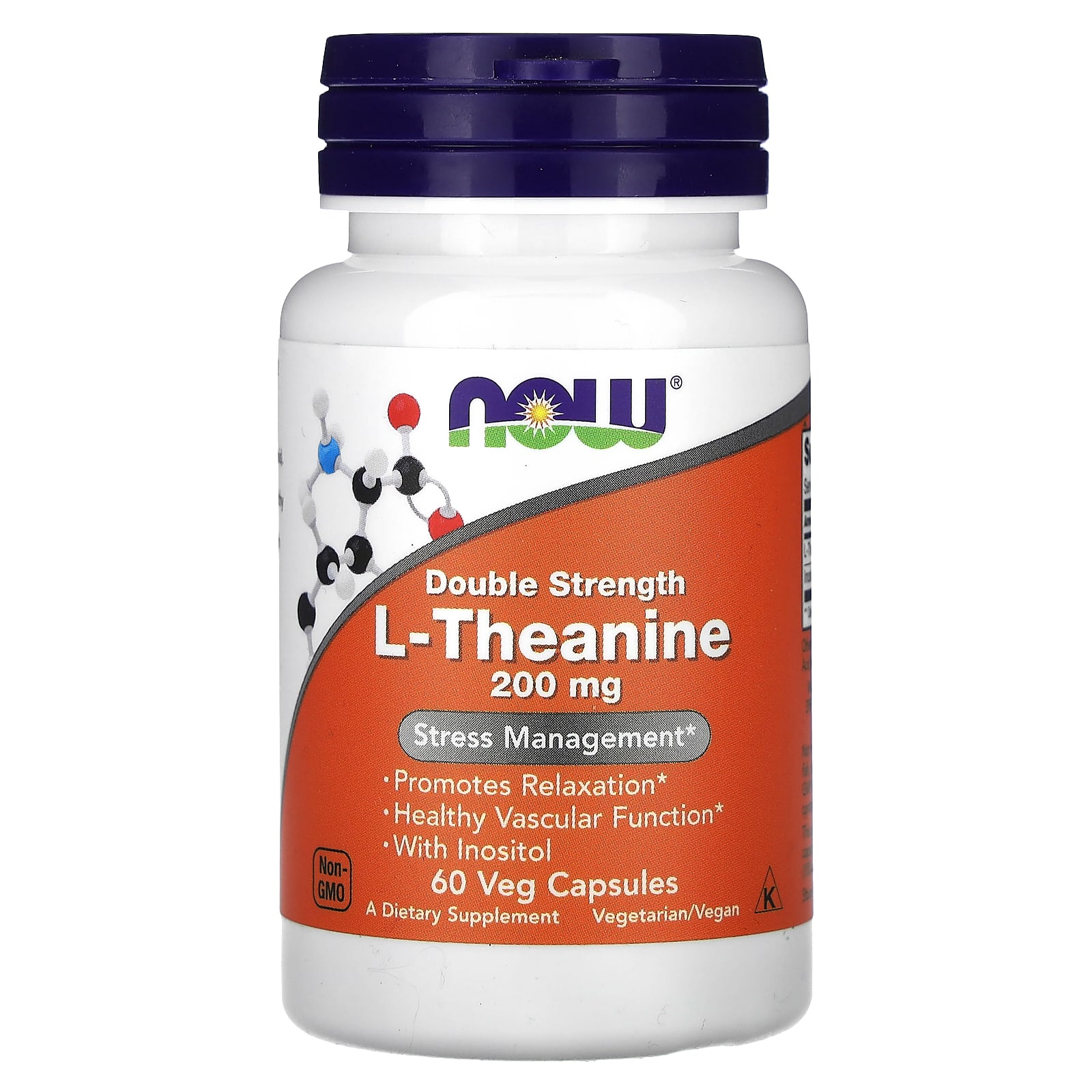L-теанин NOW Foods L-Theanine, 60 растительных капсул