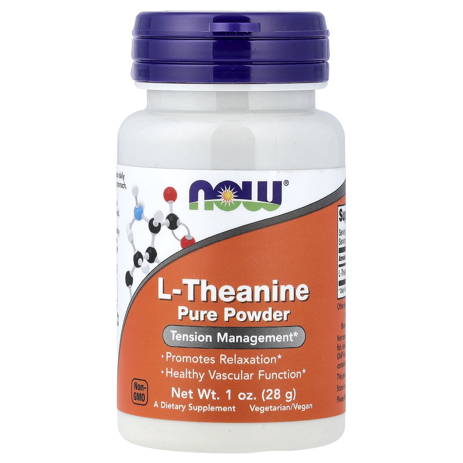 L-теанин NOW Foods L-Theanine Pure Powder, 28 г, порошок