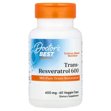 Ресвератрол Doctor's Best Trans- 600, 600 мг, 60 растительных капсул