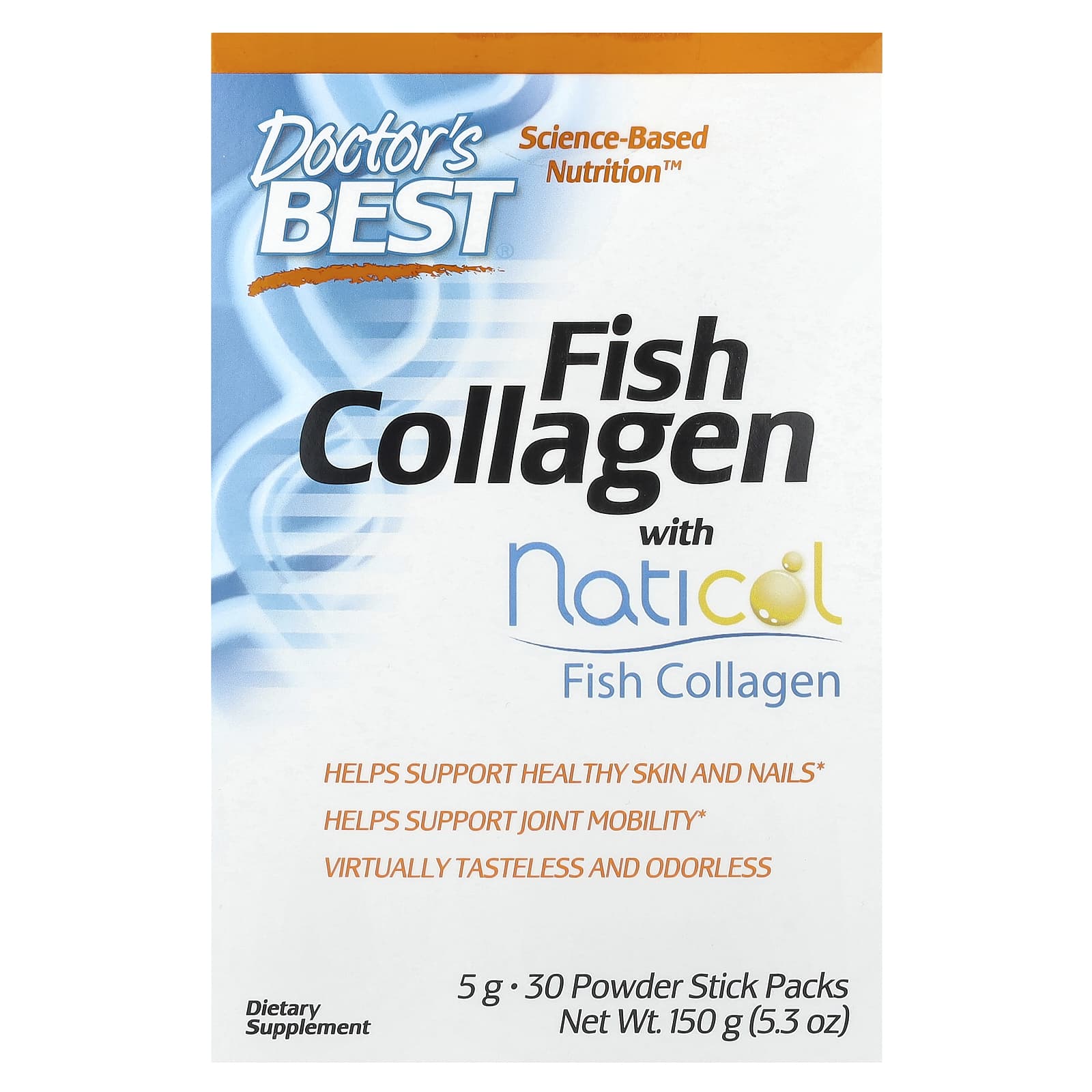 Коллаген Doctor's Best Fish with Naticol 30 Powder Stick Packs, 5 г, 150 г, порошок