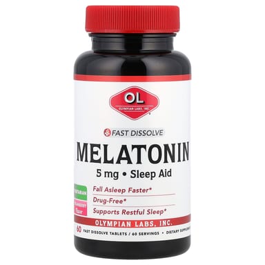 Мелатонин Olympian Labs Fast Dissolve 60 Fast Dissolve Tablets, вкус Strawberry, 5 мг, таблетки