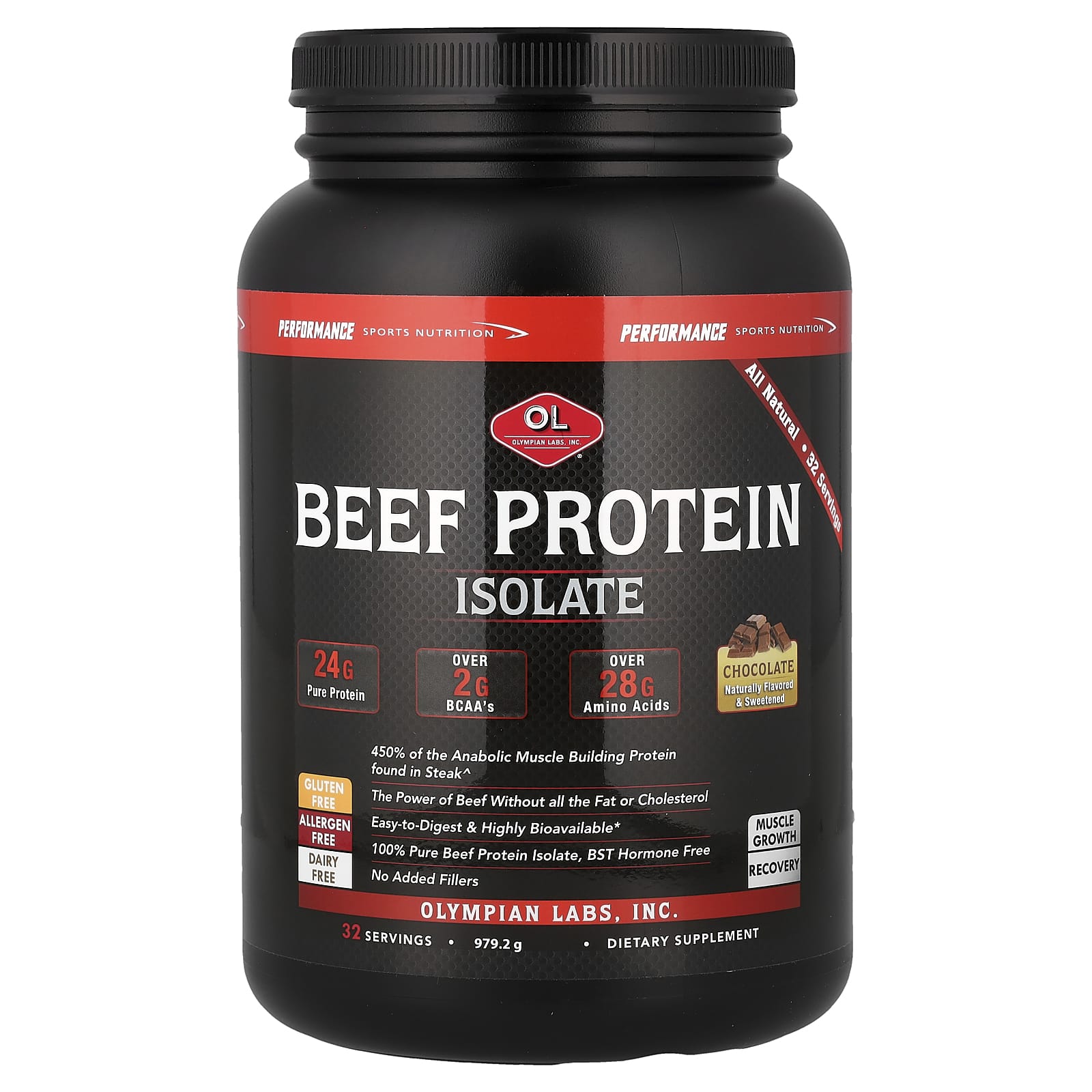 Шоколад Olympian Labs Beef Protein Isolate, вкус Chocolate, 979.2 г