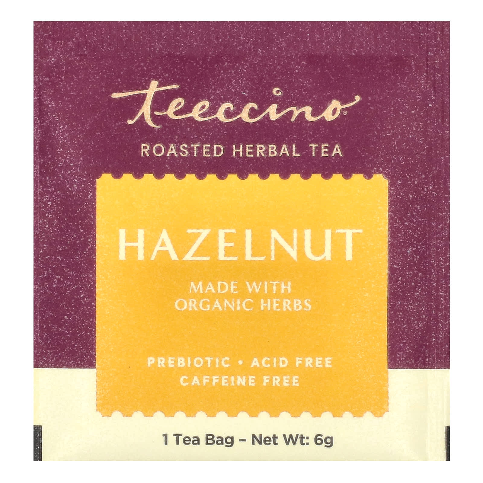 Травяной чай Teeccino Roasted 25 Tea Bags, без кофеина, оттенок Hazelnut, 150 г, чайные пакетики