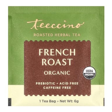 Травяной чай Teeccino Organic Roasted French Roast 25 Tea Bags, без кофеина, 150 г, чайные пакетики
