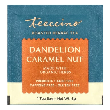 Травяной чай Teeccino Roasted Dandelion Caramel Nut 25 Tea Bags, без кофеина, 150 г, чайные пакетики