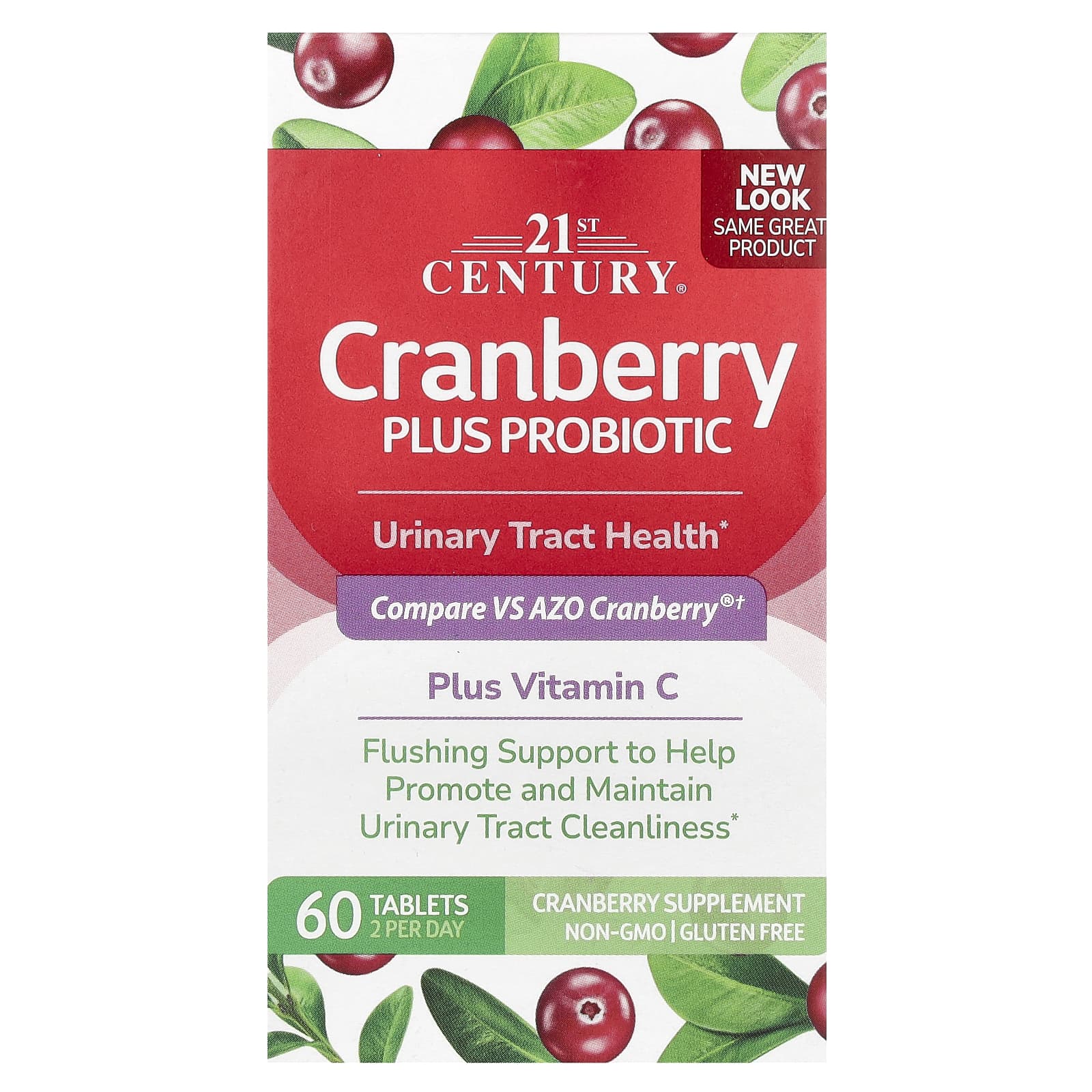 Клюква 21st Century, вкус Cranberry Plus Probiotic, 60 таблеток — фото 2