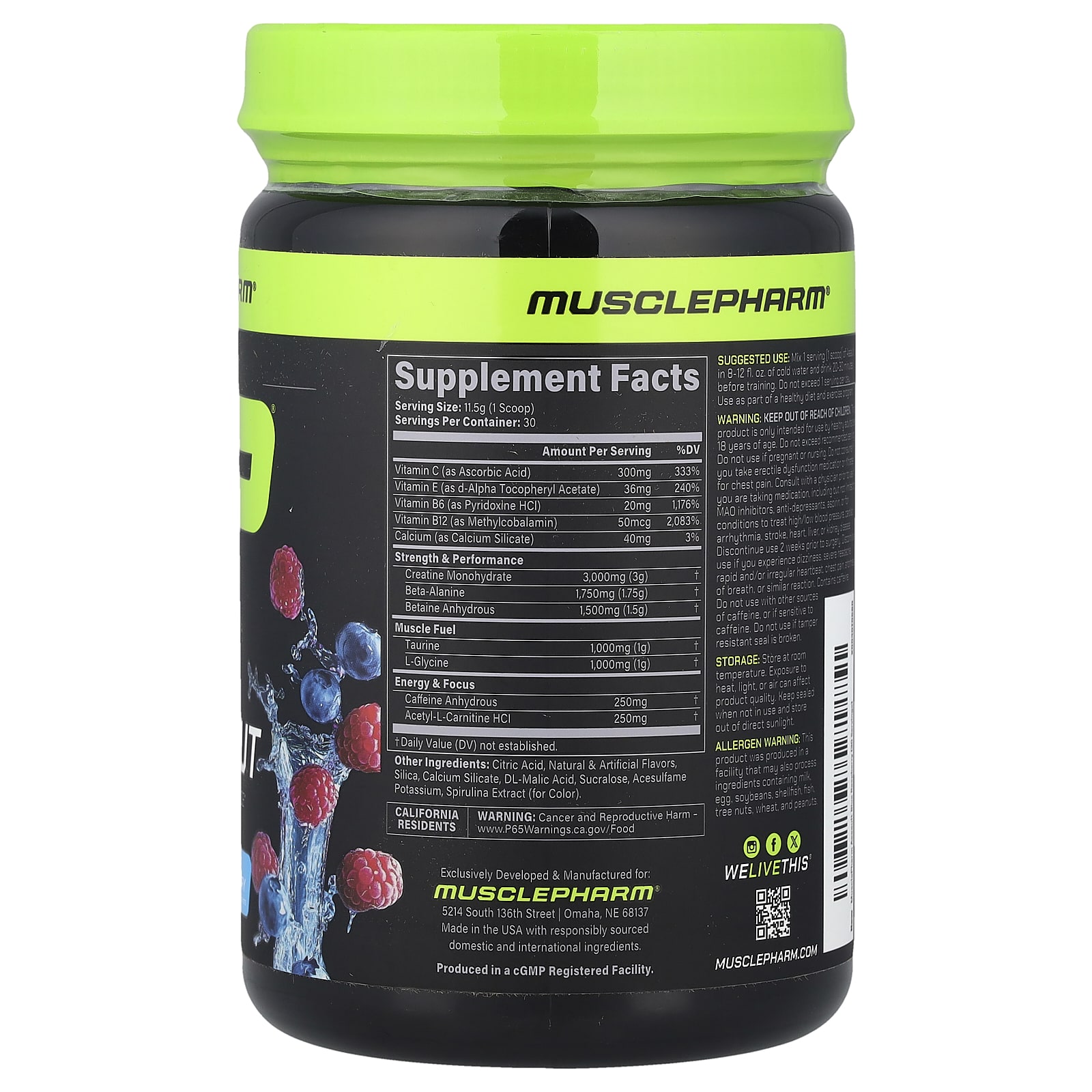 Предтренировочный комплекс MusclePharm, 344 г (12.1 oz) — фото 2