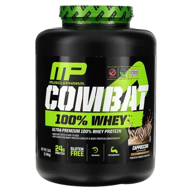 Сывороточный протеин MusclePharm Combat 100%, оттенок Cappuccino, 2.24 кг