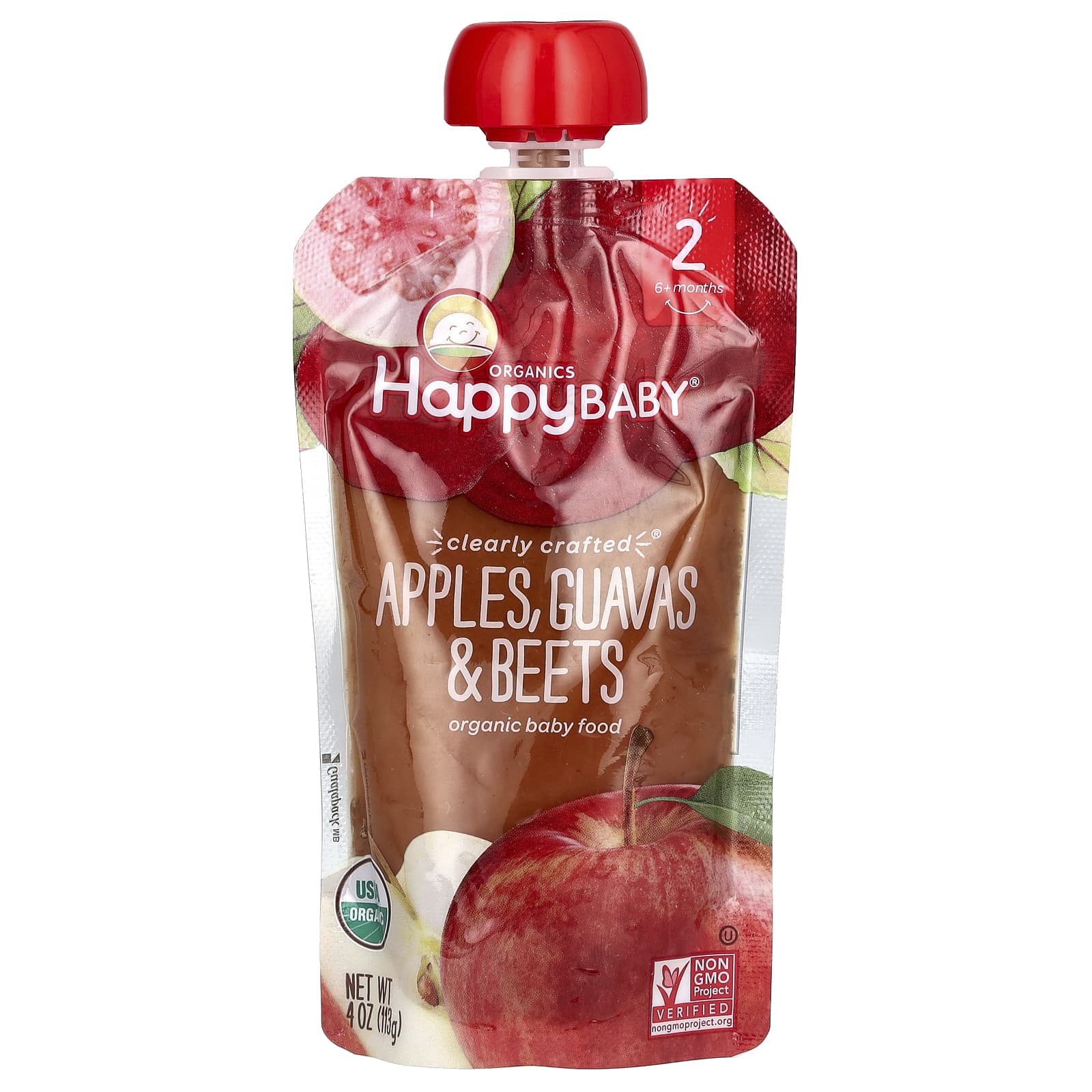 Детское питание Happy Family Organics Happy Baby® 6+ Months Guavas & Beets, вкус Apples, 113 г — фото 2
