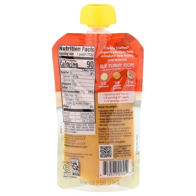 Детское питание Happy Family Organics Happy Baby® 6+ Months Sweet Potatoes & Papayas, оттенок Bananas, 113 г
