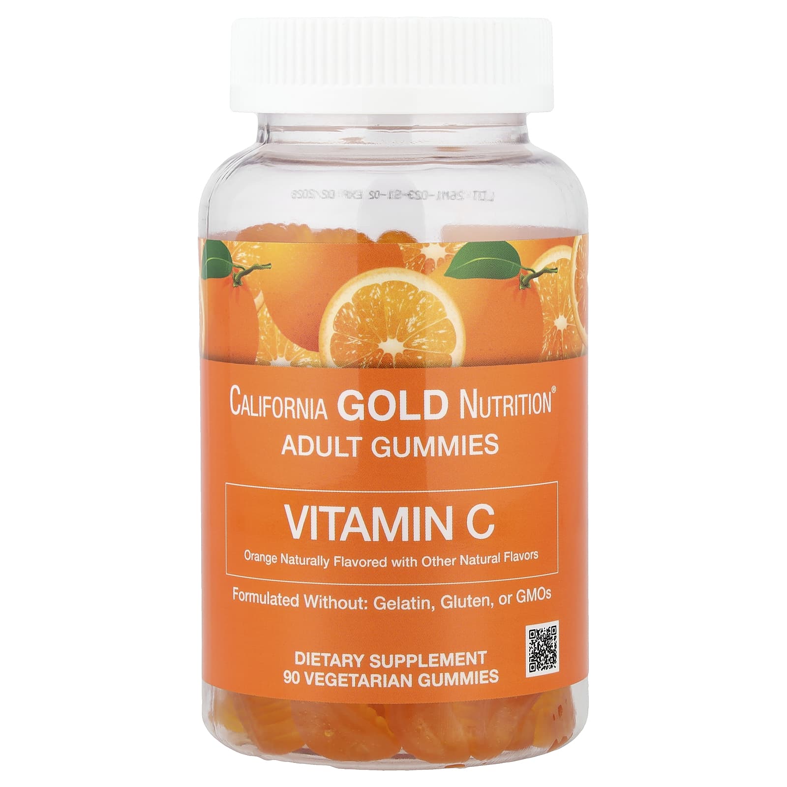 Витамин C California Gold Nutrition Gummies with Vitamin A from 100% Beta-Carotene 90 Vegetarian Gummies, вкус Orange, жевательные пастилки — фото 5