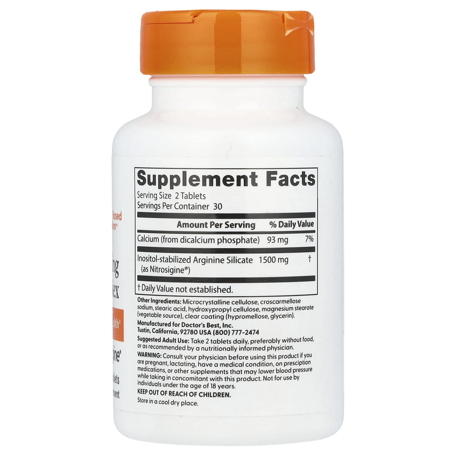 Комплекс Doctor's Best Fast Acting Arginine, 60 таблеток — фото 2