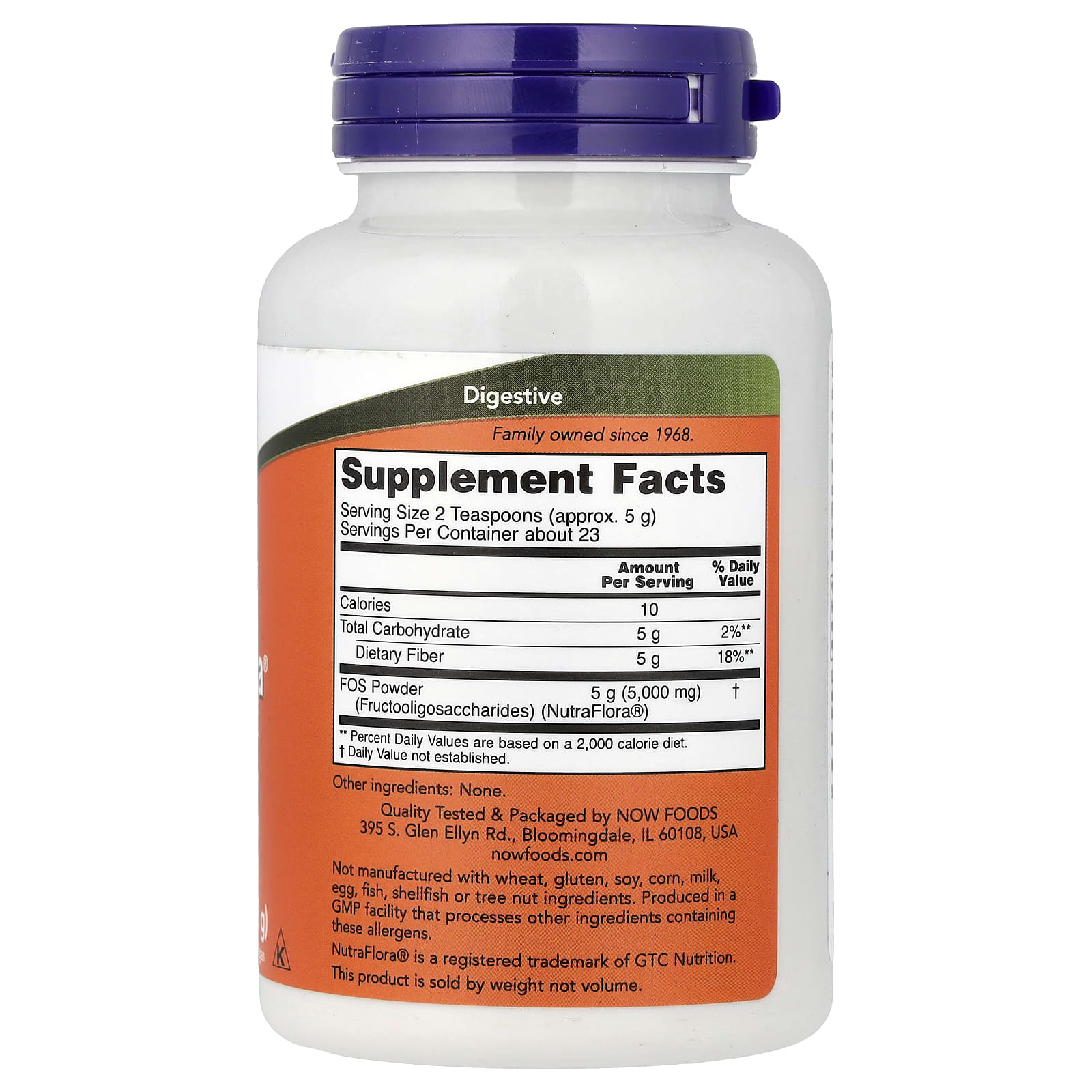 Порошок NOW Foods NutraFlora® FOS Pure, 113 г — фото 5