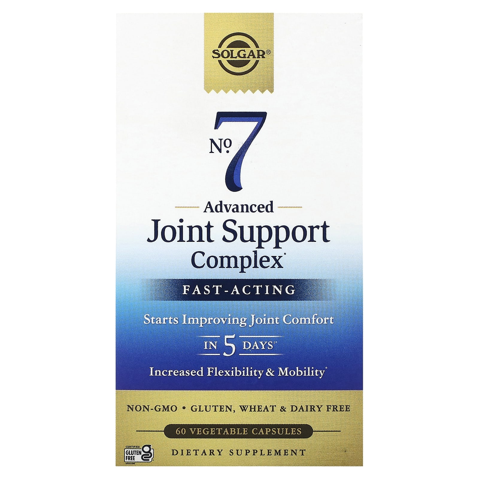 Комплекс Solgar No.7 Advanced Joint Support, 60 растительных капсул