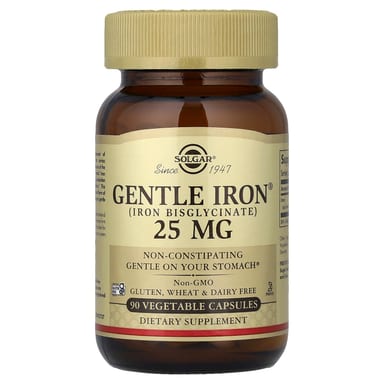 Железо Solgar Gentle®, 25 мг, 90 растительных капсул