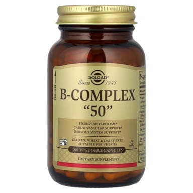 Комплекс витаминов B Solgar B-Complex "50", 100 растительных капсул