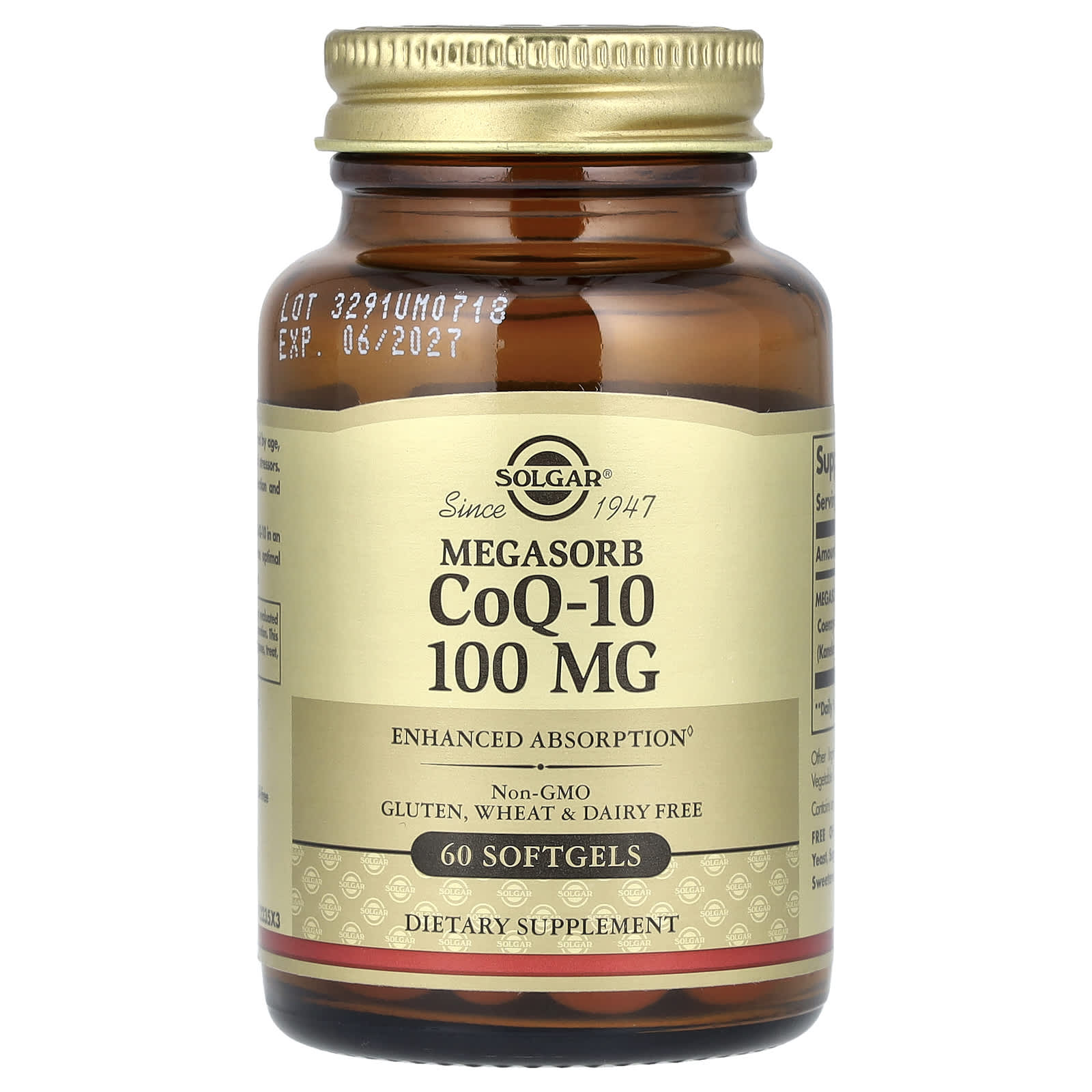 Коэнзим Q10 Solgar Megasorb, 100 мг, 60 мягких капсул
