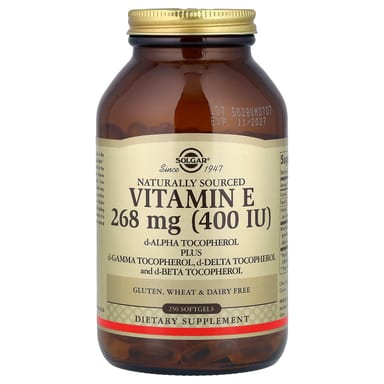 Витамин E Solgar Naturally Sourced, 400 МЕ, 268 мг, 250 мягких капсул