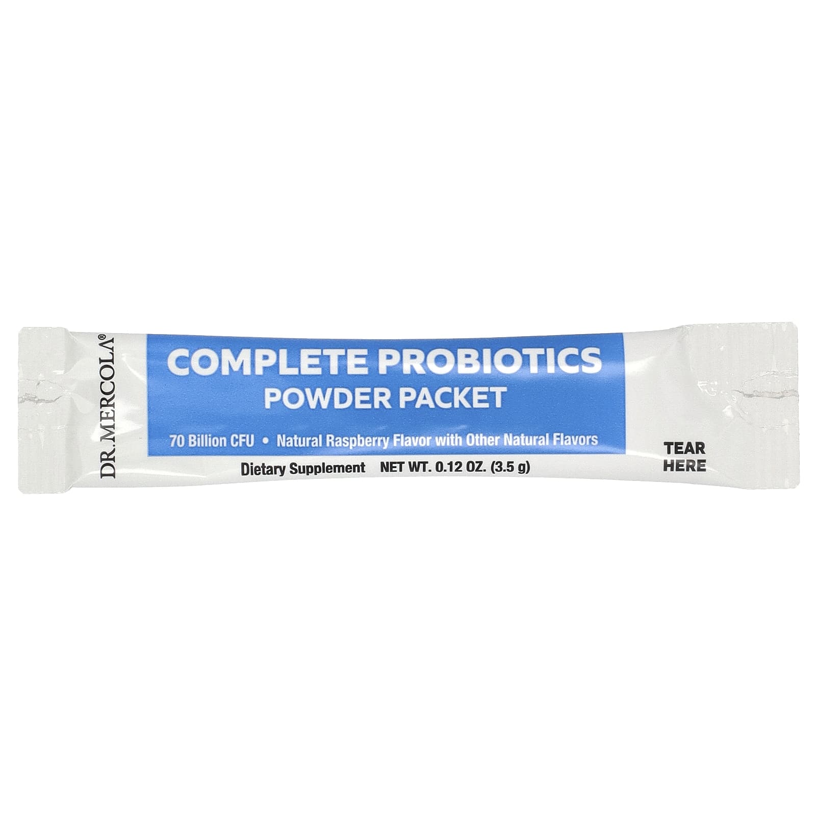 Пробиотик Dr. Mercola Complete Powder Packets 30 Packets, вкус Natural Raspberry, 70 млрд КОЕ, 3.5 г, саше — фото 3