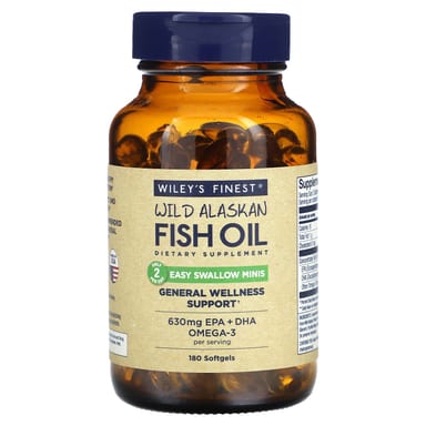 Рыбий жир Wiley's Finest Wild Alaskan Easy Swallow Minis, 180 мягких капсул