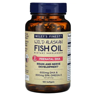 Фото товара: DHA для беременных Wiley's Finest Wild Alaskan Fish Oil, 180 мягких капсул