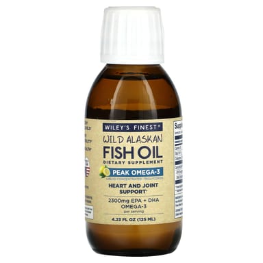 Рыбий жир Wiley's Finest Wild Alaskan Peak, вкус Natural Lemon, 2300 мг, 125 мл, масло
