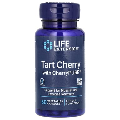 Экстракт терпкой вишни Life Extension, вкус Tart Cherry with CherryPURE, 480 мг, 60 растительных капсул