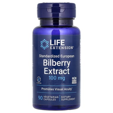 Черника Life Extension, вкус Standardized European Bilberry Extract, 100 мг, 90 растительных капсул