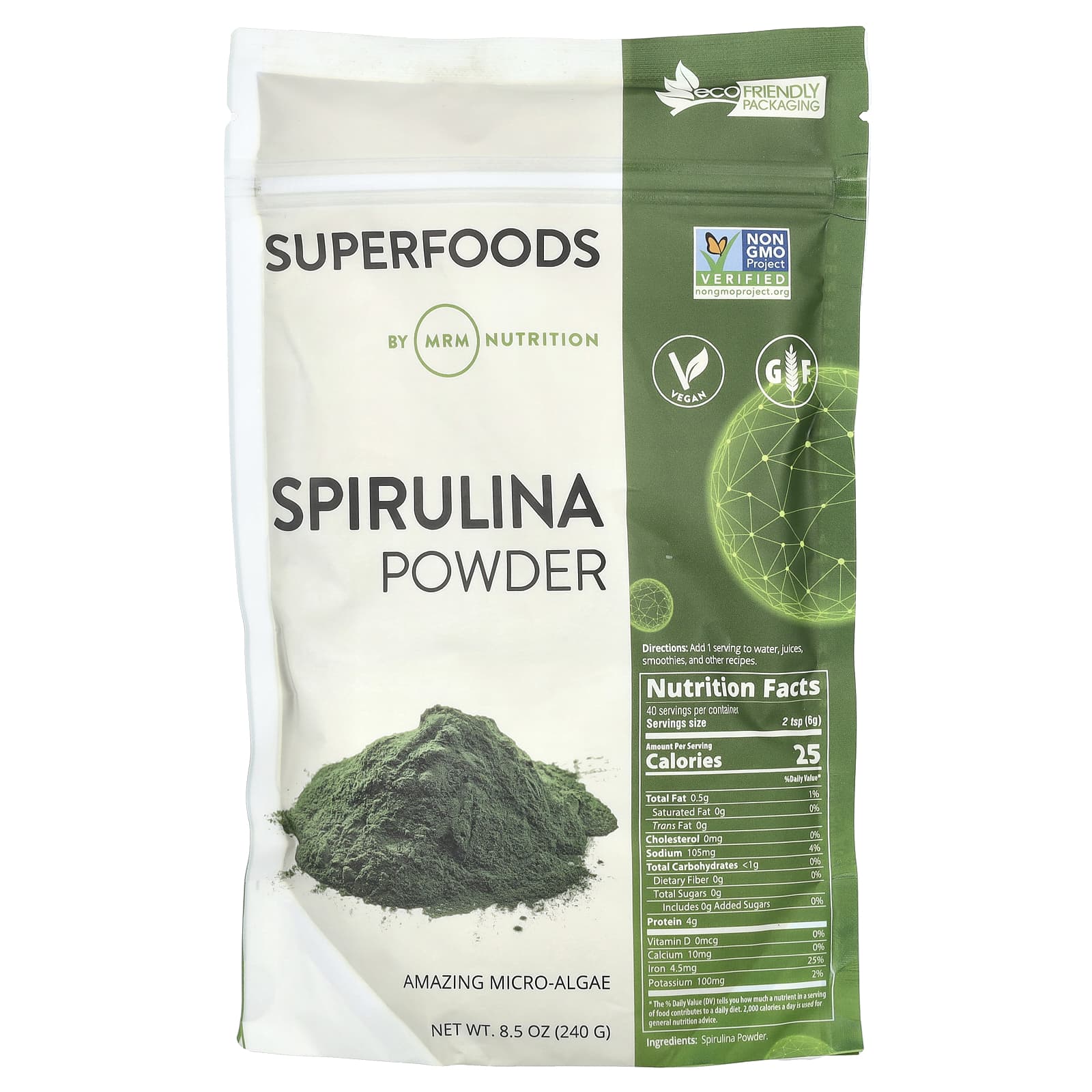 Спирулина MRM Nutrition Powder, 240 г, порошок
