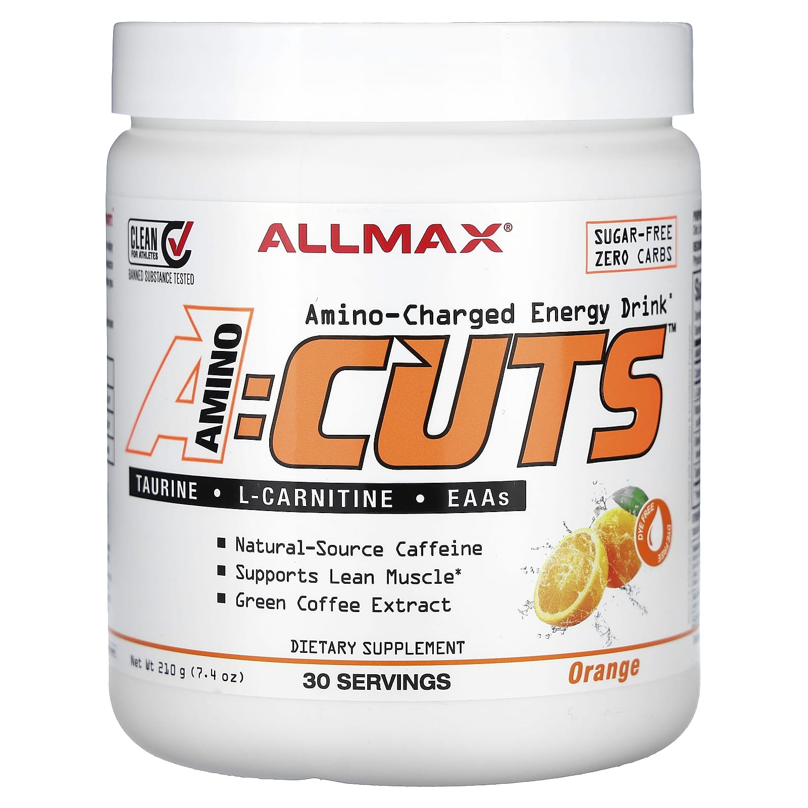Энергетический напиток ALLMAX ACUTS™ Amino-Charged, вкус Orange, 210 г