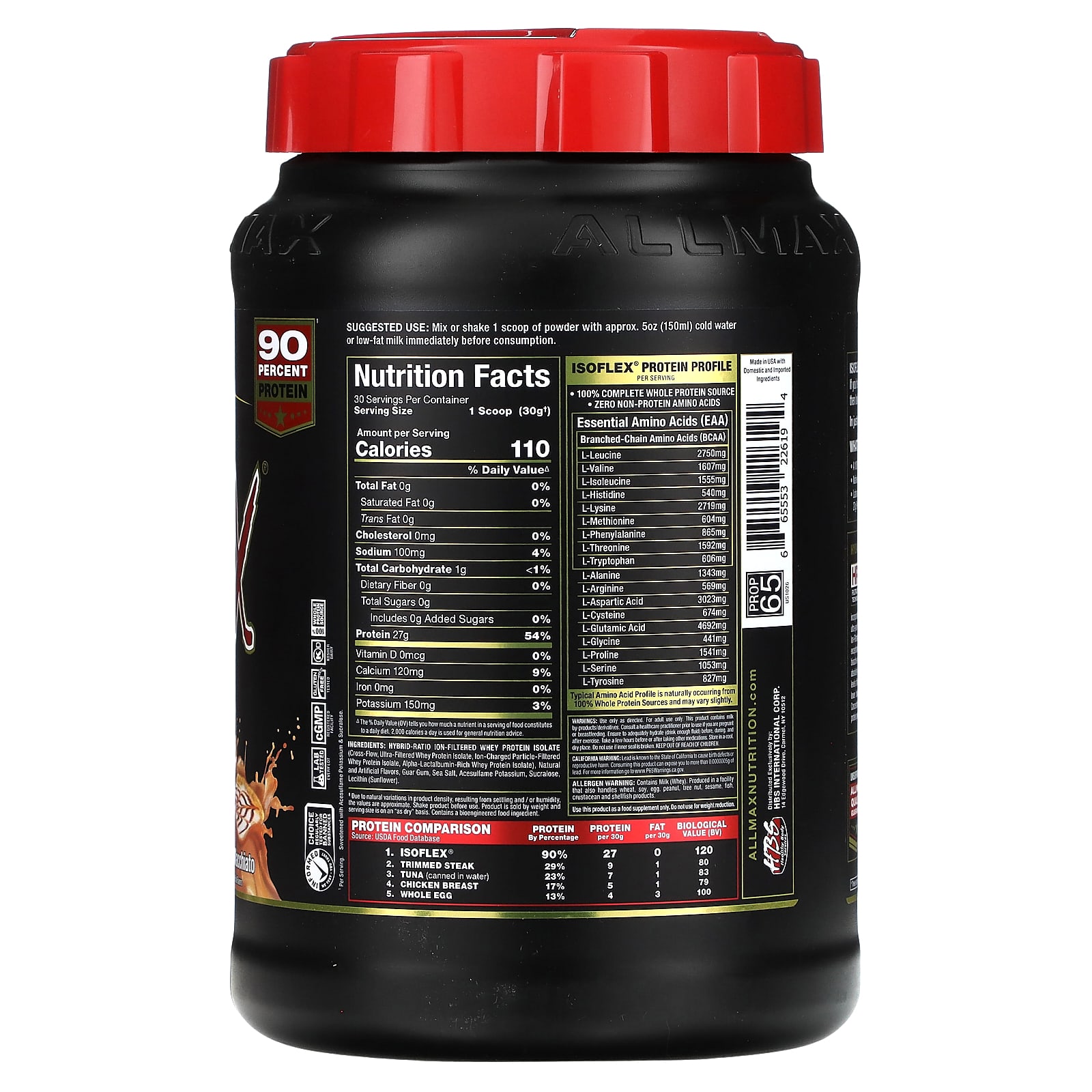 Сывороточный протеин ALLMAX ISOFLEX® Pure Isolate Caramel Macchiato, 907 г — фото 2
