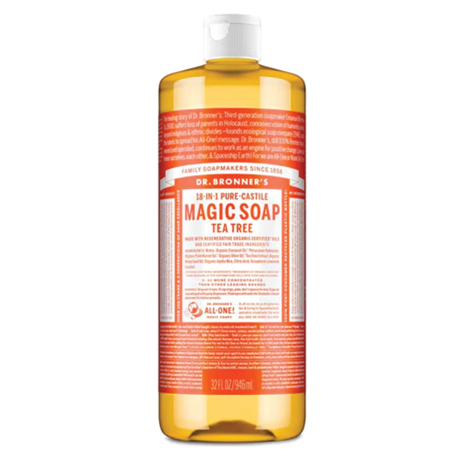 Чай Dr. Bronner's 18-in-1 Pure-Castile Magic Soap Tree, 946 мл