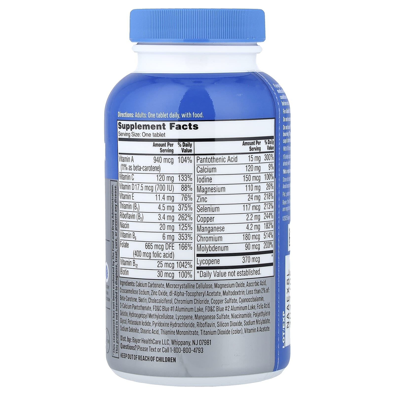 Мультивитамины One-A-Day Men's 50+ Complete /Multimineral Supplement, 100 таблеток — фото 2