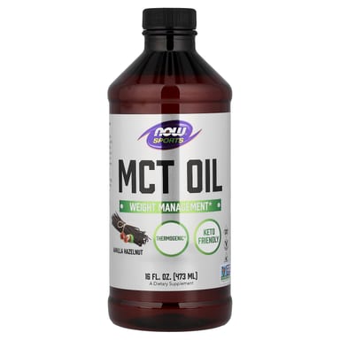 Масло NOW Foods Sports MCT, вкус Vanilla Hazelnut, 473 мл