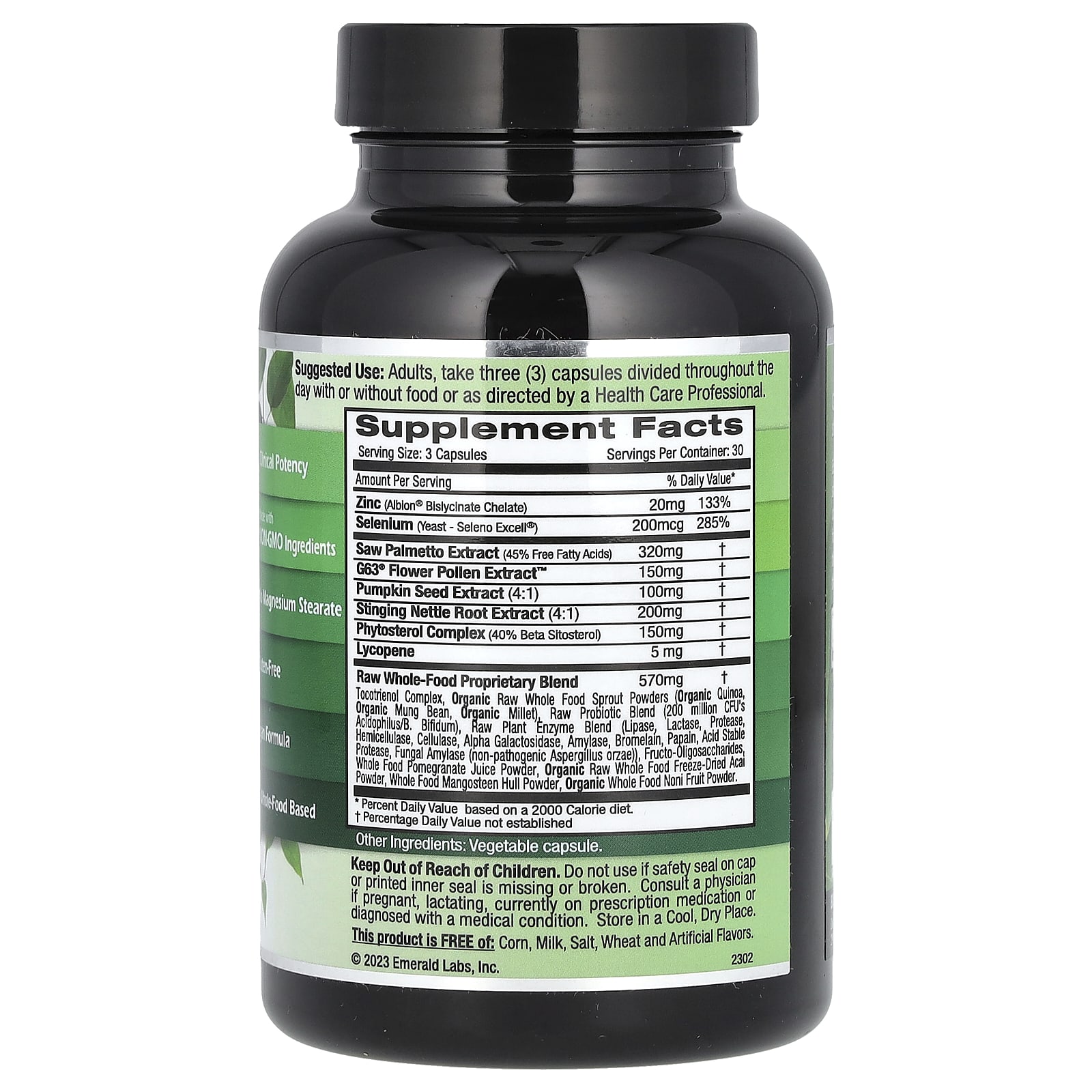 Комплекс для поддержки простаты Emerald Laboratories, оттенок 90 Vegetable Caps — фото 2