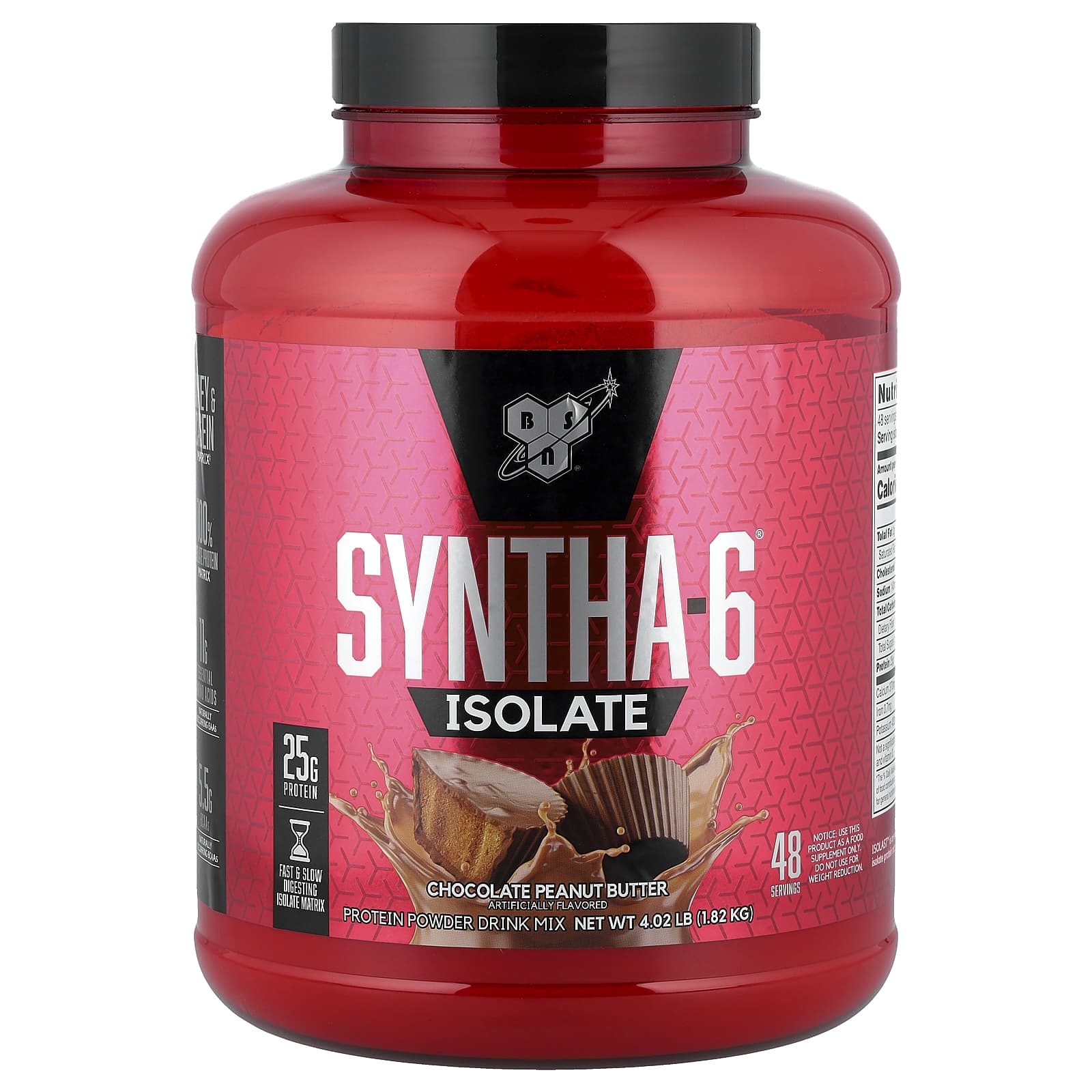 Протеиновый порошок BSN Syntha-6® Isolate Drink Mix, вкус Chocolate Peanut Butter, 1.82 кг, смесь для напитка